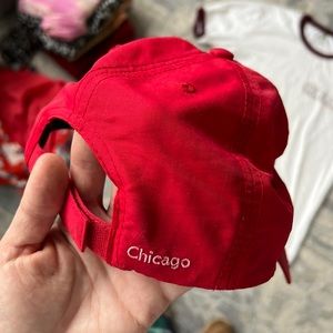 Red chicago running hat